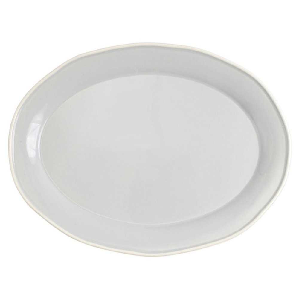 Viva by Vietri Chroma Light Gray Oval Platter